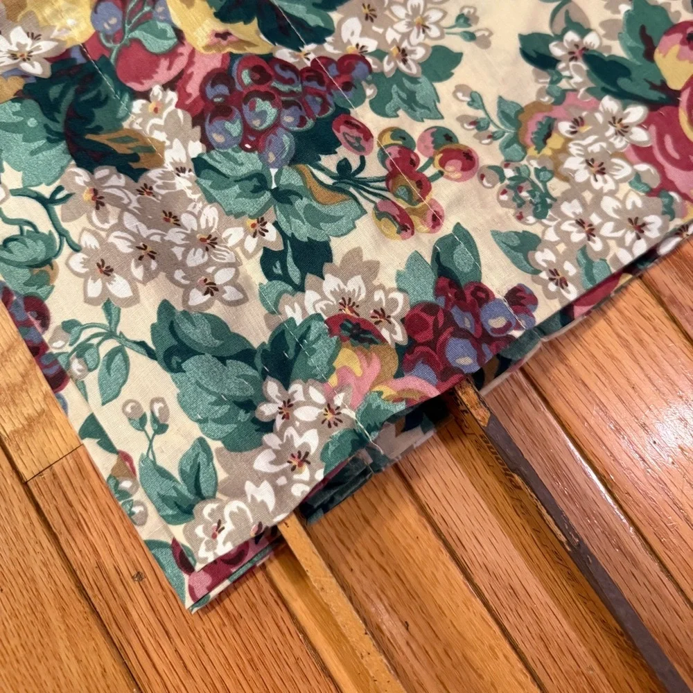 Vintage Laura Ashley Fruit Print Multicolor Floral Curtain Valance